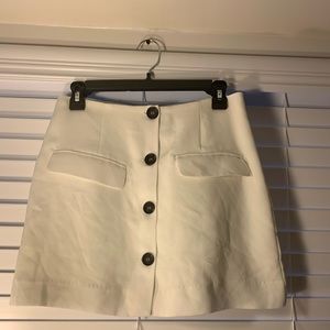 White Button Skirt